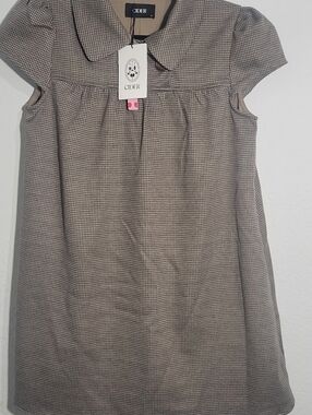 Cider Girls' Brown Houndstooth Collared Dress New Size L